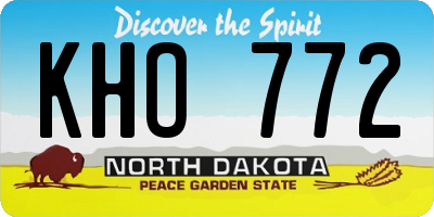 ND license plate KHO772
