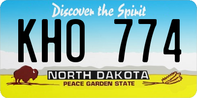 ND license plate KHO774