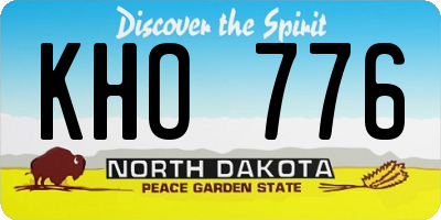 ND license plate KHO776