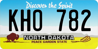 ND license plate KHO782