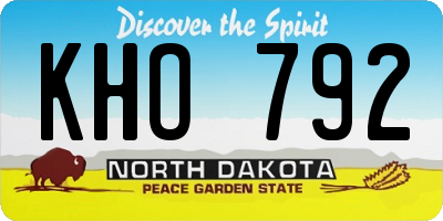 ND license plate KHO792