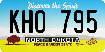 ND license plate KHO795