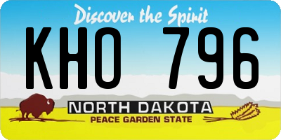 ND license plate KHO796