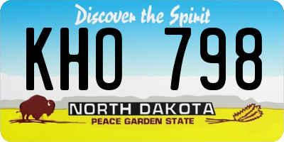 ND license plate KHO798