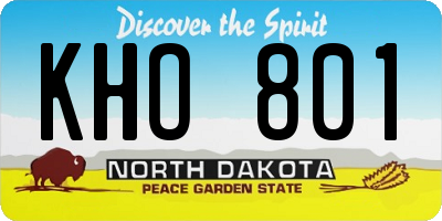 ND license plate KHO801