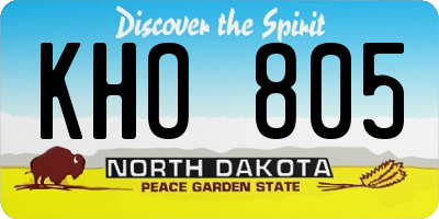 ND license plate KHO805