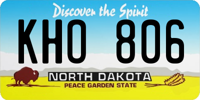 ND license plate KHO806