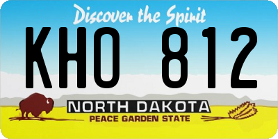 ND license plate KHO812