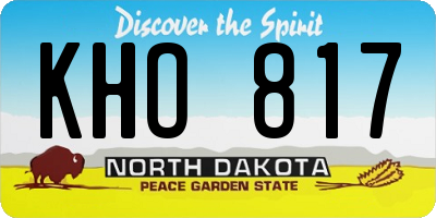 ND license plate KHO817