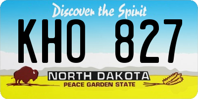 ND license plate KHO827
