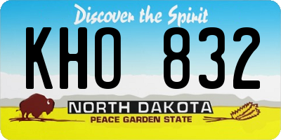 ND license plate KHO832