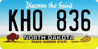 ND license plate KHO836