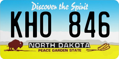 ND license plate KHO846