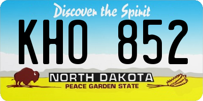 ND license plate KHO852