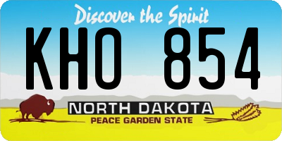 ND license plate KHO854
