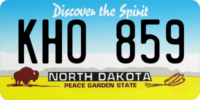 ND license plate KHO859