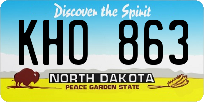 ND license plate KHO863