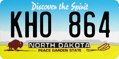 ND license plate KHO864