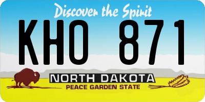 ND license plate KHO871