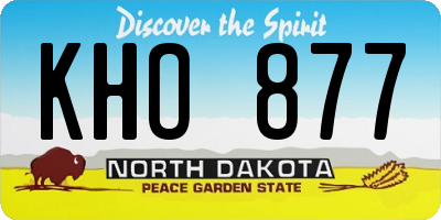 ND license plate KHO877