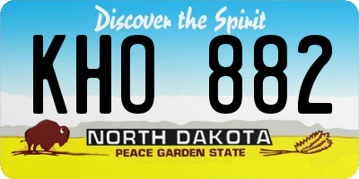 ND license plate KHO882