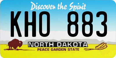ND license plate KHO883