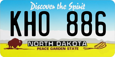 ND license plate KHO886