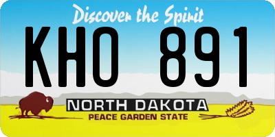 ND license plate KHO891