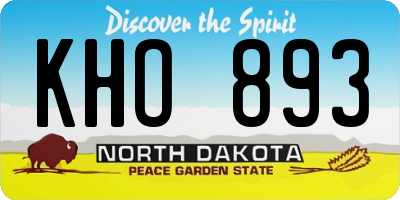 ND license plate KHO893