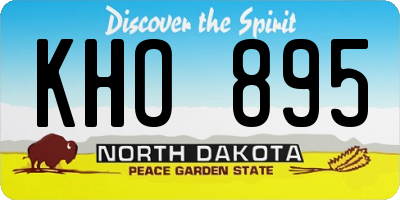 ND license plate KHO895