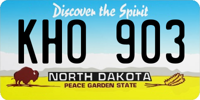 ND license plate KHO903