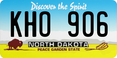 ND license plate KHO906