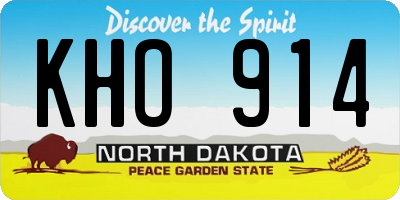 ND license plate KHO914
