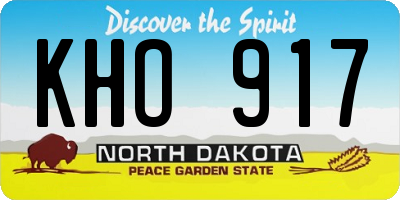 ND license plate KHO917