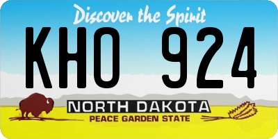 ND license plate KHO924