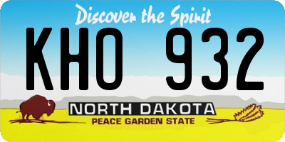 ND license plate KHO932