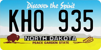 ND license plate KHO935