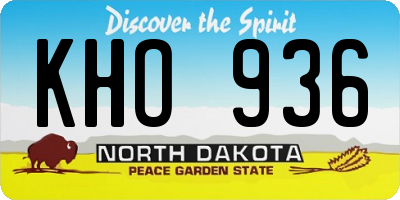 ND license plate KHO936