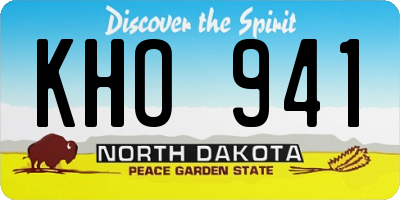 ND license plate KHO941