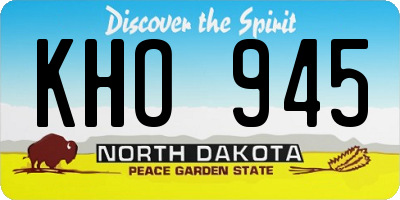 ND license plate KHO945