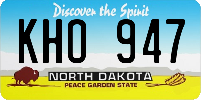 ND license plate KHO947
