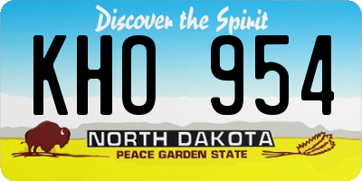 ND license plate KHO954
