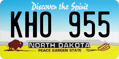 ND license plate KHO955
