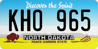 ND license plate KHO965