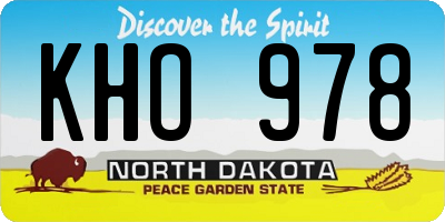 ND license plate KHO978