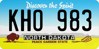 ND license plate KHO983