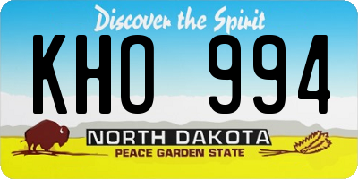 ND license plate KHO994