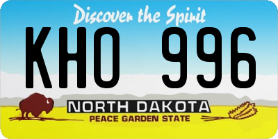 ND license plate KHO996