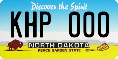 ND license plate KHP000