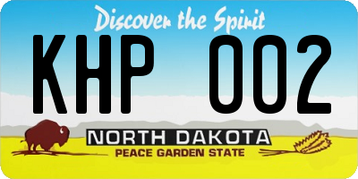 ND license plate KHP002